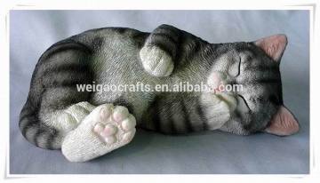 Lovely small size sleeping resin cat figurines