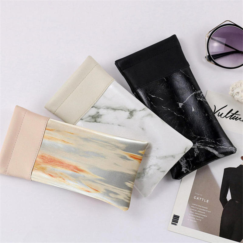 Marble Pattern Glasses Case A Bag for Sunglasses Spectacle Eyes Lenses Holder Waterproof PU Travel Portable Eyewear Protector