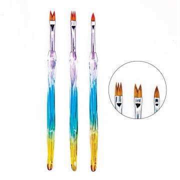 3 pcs Nail Brush Set French Painting Style