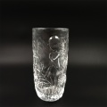 Hammer finish angel pattern glass cup