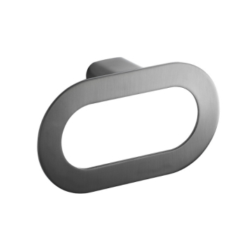 Hot Sale Bathroom Accessories: Wall Mounted Perforated Gunmetal Gray Zinc Alloy Oval Towel Ring