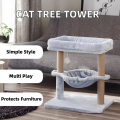 Natural Velvet Luxury Cat Scratcher Tower Indoor Climbing Condo 1 Level Resting House Large Cats