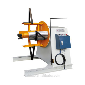 Sheet metal decoiler machine for coil handling equipment