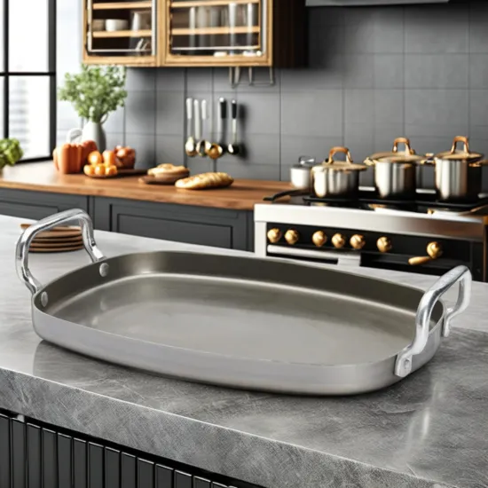 Wholesale Carbon Steel Griddle Two Handle Barbecue Grid Grill Pan