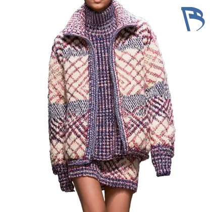 Elegant Purple Knitted Set for Winter