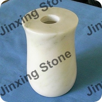 White Marble Toothbrush Holder Natural Stone Bathroom Accessories Set