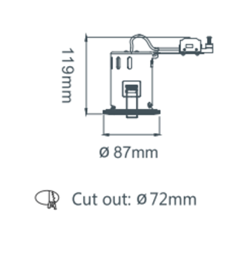 Housing Recessed 90 Minutes Fire Rated Downlight