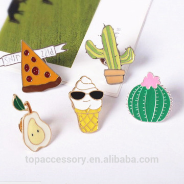 TLP61013-49 Fashion Cartoon Mexico cactus Pear Pizza Ice Cream Metal Brooch Pins Button Pins Jeans Bag