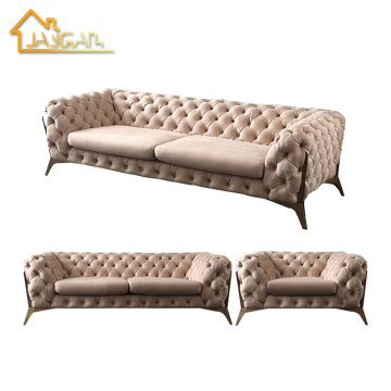 Modern Leather Living Room Set for Small Spaces - 3 Piece Sofa Sectional