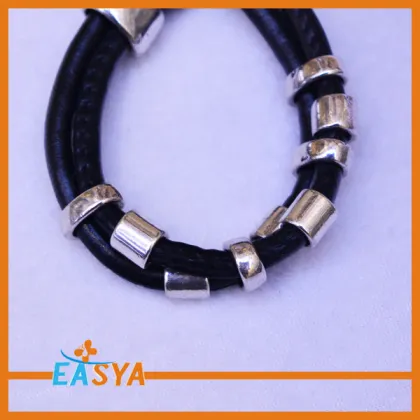 The Popular Custom Black Leather Ordinary Bracelet