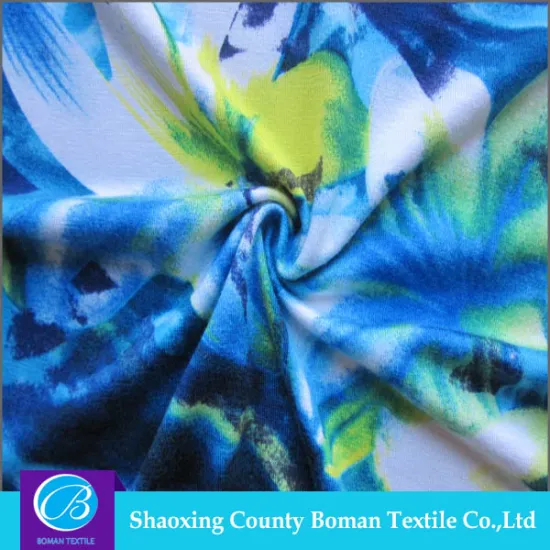 Soft Hand Feeling Printed Rayon Spandex Fabric for Swimming Wear