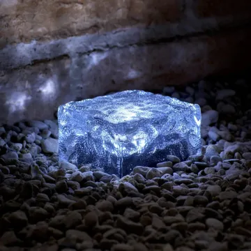 BSCI Decorative Garden Solar Light - 4 LED Solar Glass Brick Pathway Light