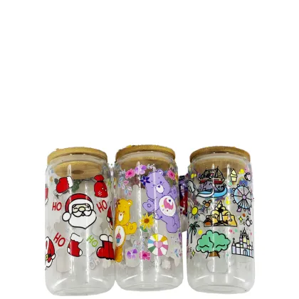 Ready to Ship 16oz Libbey UV DTF Custom Cup Wraps and Tumblers with Logo