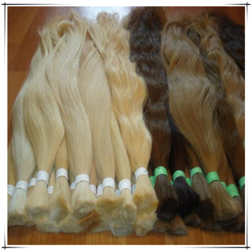 Raw Virgin European Human Hair, Unprocessed Bleached Hair Bulk in Stock