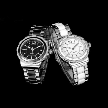 Slim Stone Quartz Watch  Ceramic Lover's Watch