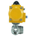 DKV Pneumatic 3 Way Ball Valve T Port BSP NPT Stainless Steel Female Thread Air Control Valve
