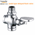 All copper pedal type delayed flush valve