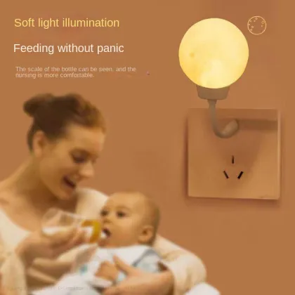 Intelligent Voice-Controlled Moon Night Light with Timing Function for Bedroom and Baby Feeding