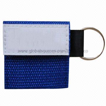 Blue CPR Mask Pouch with Keychain