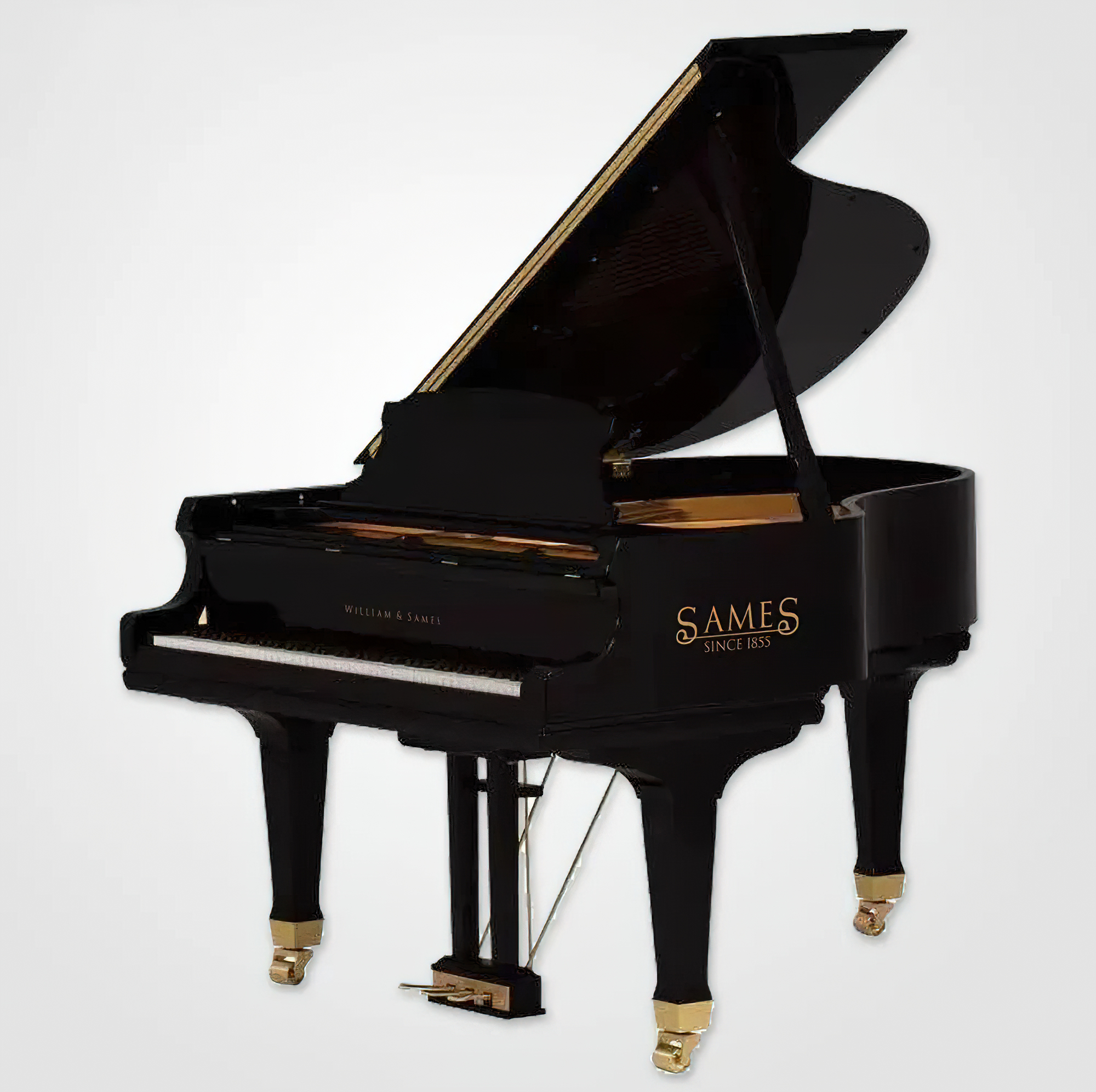 William Sames S160 Grand Piano Black Digilap/Putih Putar/Walnut Matte 160cm Piano Akustik