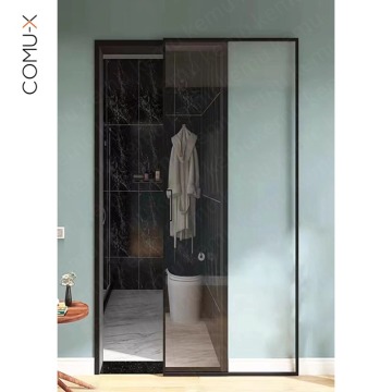 Narrow Frame Sliding Glass Door for Bedroom Interior with Hidden Track