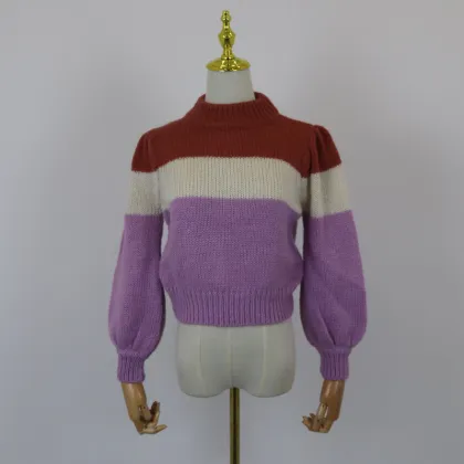 lady's 100%acrylic mohair pollover