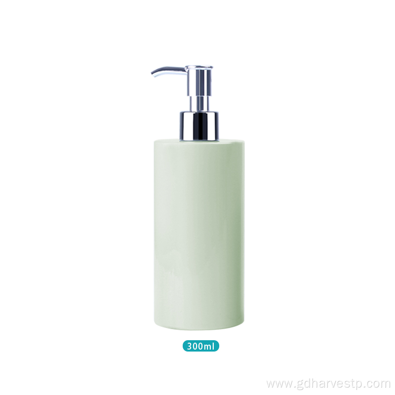 Cylinder Green 200ml 250ml Lotion Bottle With Pump
