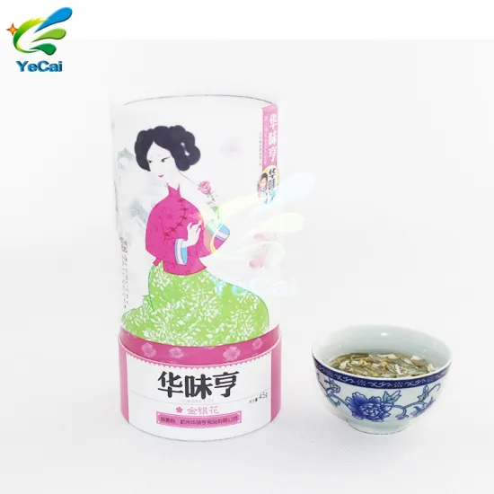 High quality chinese tea carton packaging gift box , cylindrical cardboard tea box