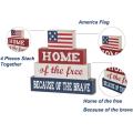 Patriotic American Flag Wooden Block