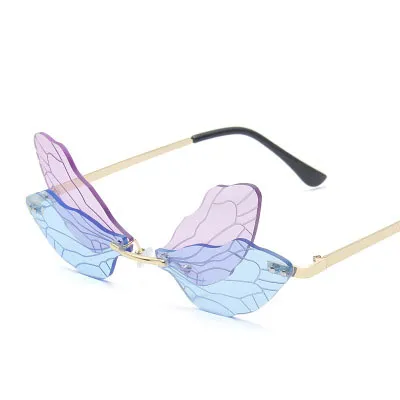 Tombow Shape Luxury Clear Rimless Sunglasses UV400 for Women and Men