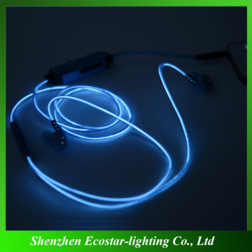 Cheap EL Wire Earphone Wholesale Colorful EL Wire Earphone for Night Sporters