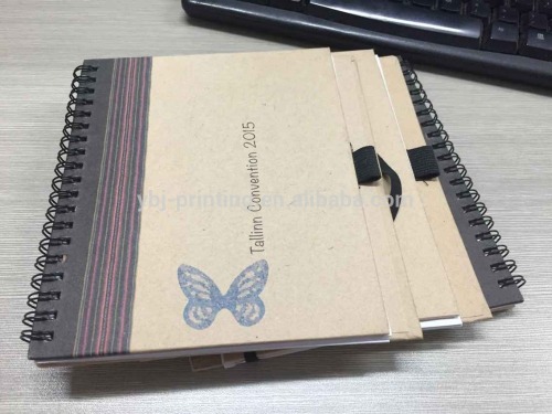 notebook with elastic strap pen holder