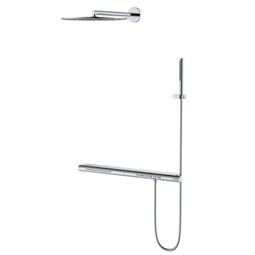 Jasupi Newest design Wall Mount Rainfall Shower System Chrome Bathroom Waterfall Concealed Shower Faucet