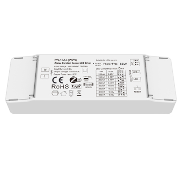 Zigbee 12W 100-450 mA LED-Treiber PB-12A-L (WZS) mit DIP-Switch und Tuya App Cloud Control Voice Control