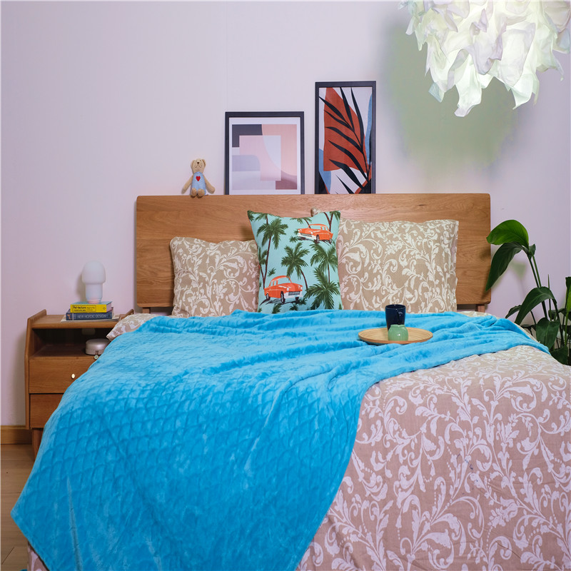 Customized Soft Coral Fleece Velvet Jacquard Bed Blanket