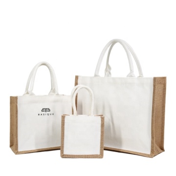 Fashion Design Custom Logo Reusable Jute Tote Bag