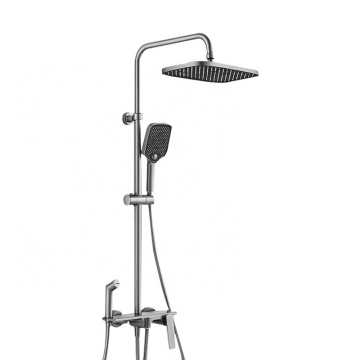 Oleah Bath Thermostatic Shower Set: Gunmetal Grey Square Metal Bathtub Baucet με ζεστό και κρύο νερό Ελέγχου