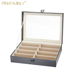 Eyeglass cases for men 8 slots solid storage organizer display