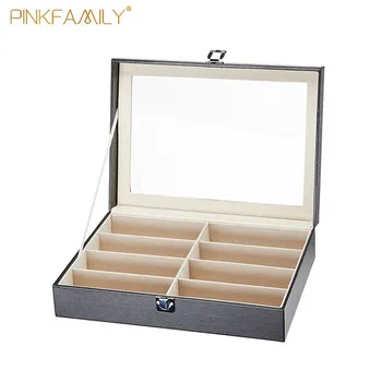 Eyeglass cases for men 8 slots solid storage organizer display