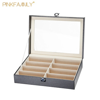 Eyeglass cases for men 8 slots solid storage organizer display