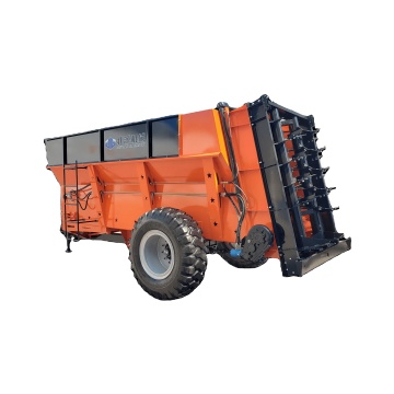 Tractor trailed twin vertical beater manure spreader for cow dung