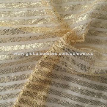Mesh Fabric with Gold Lurex Thread, Various Designs and Colors Available