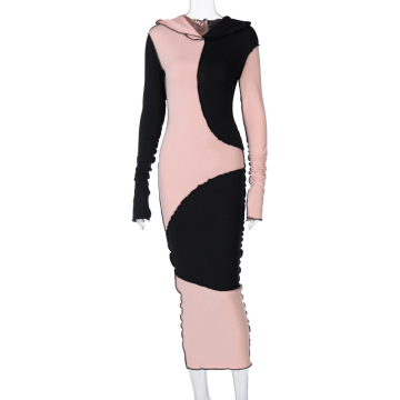 Hooded Hoodie Dress For Women Autumn Winter Fleece Solid Hoodies With Pockets Women's Sweatshirt Dresses Casual