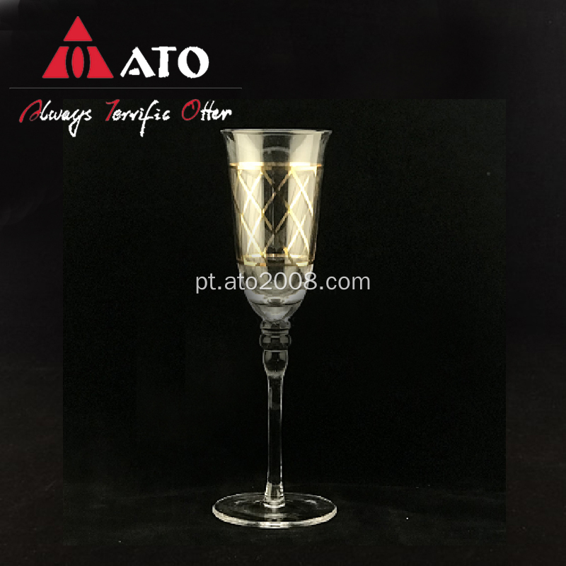 ATO Gold Decal de Champanhe Glass