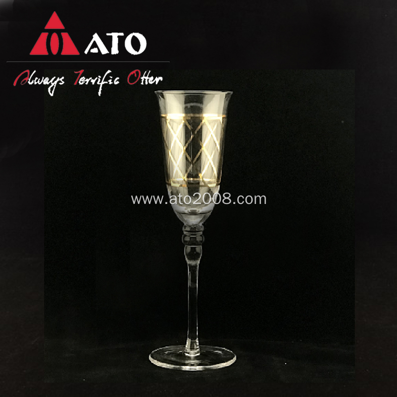 ATO Gold Decal Champagne Glass