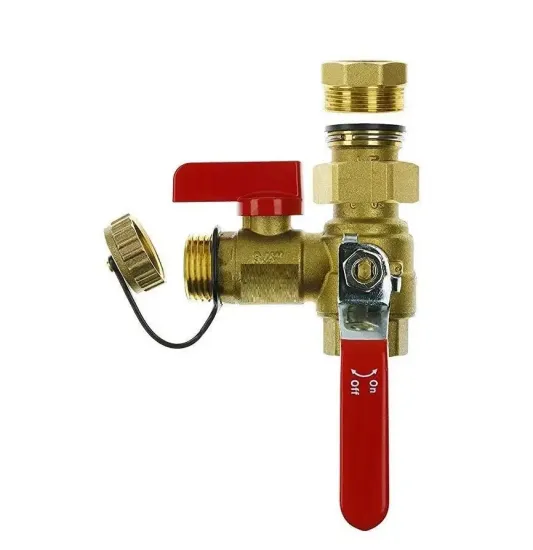 1/2" 3/4" Nickle Plated Surface Pressure Relief Valve IPS Tankless Water Heater Service Isolator Valve With Lever Handle