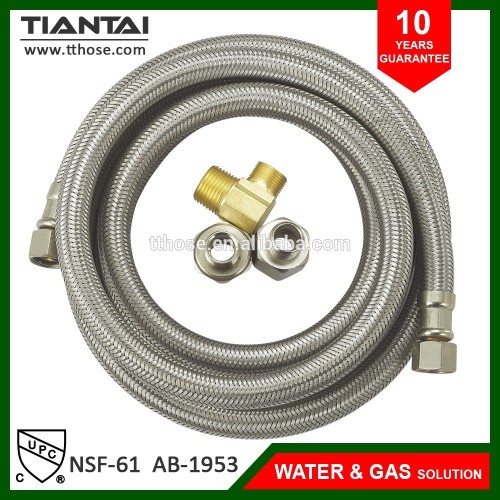Ningbo Tiantai Stainless Steel Braided Dishwasher connector with brass fiitings