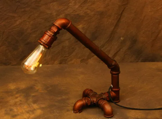 Iron vintage water-tube type E27 table lamp light for edison bulb