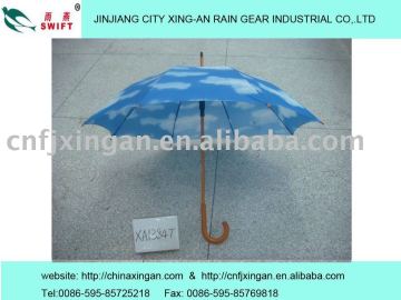 wooden crook umbrella