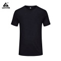 Män Slim Athletic Shirt Blank Crew Neck Sport